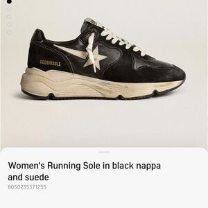 Golden Goose Women's Black and White Running Sole Sneakers